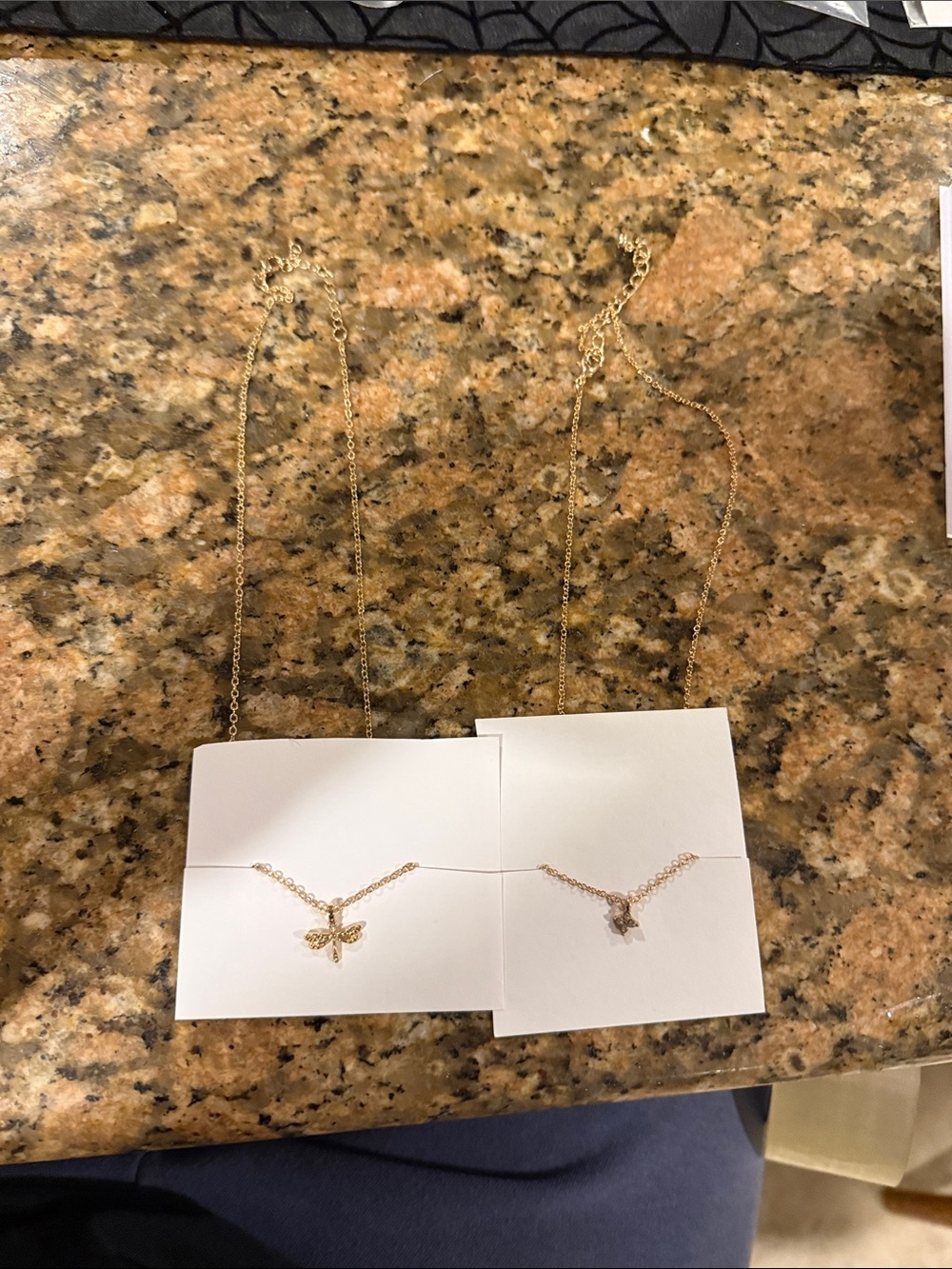 Gold Dragonfly and Star Pendant Necklace - Women's Jewelry
